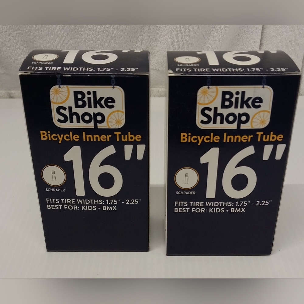 # 2 Bike Shop Bicycle Inner Tube Kids BMX Schrader Valve 16"x 1.75" to 2.25"